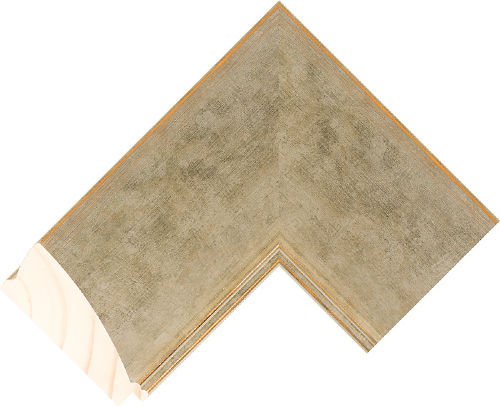 Corner sample of White Gold Cushion Taeda Pine Frame Moulding