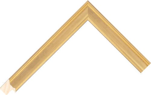 Corner sample of Gold Bevel Radiata Pine Frame Moulding
