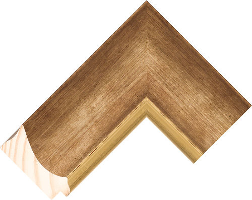 Corner sample of Gold Spoon Taeda Pine Frame Moulding