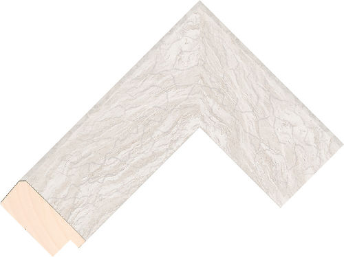 Corner sample of White Flat Pine Frame Moulding