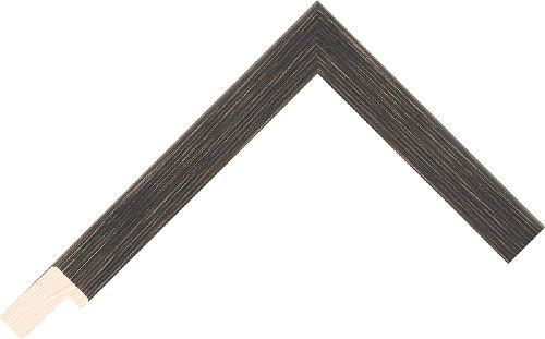 Corner sample of Black Flat Pine Frame Moulding