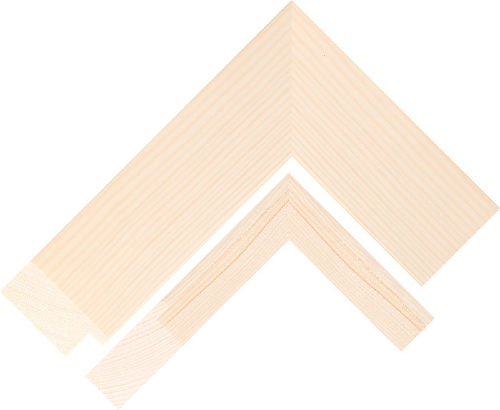 Corner sample of Natural Flat Pine Frame Moulding