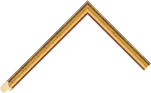 Corner sample of Gold Spoon Obeche Frame Moulding