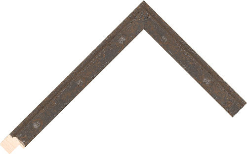 Corner sample of Aged Steel Flat Pine Frame Moulding