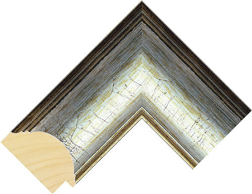 Corner sample of Silver Dome Pine Frame Moulding