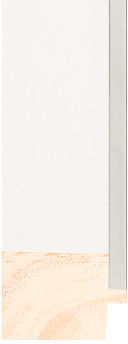 Corner sample of White+Silver Flat Taeda Pine Frame Moulding