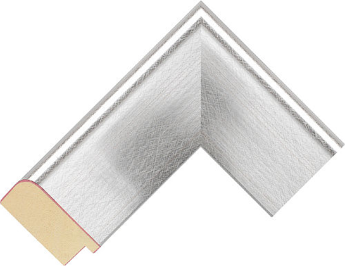 Corner sample of Silver Cushion Meranti Frame Moulding