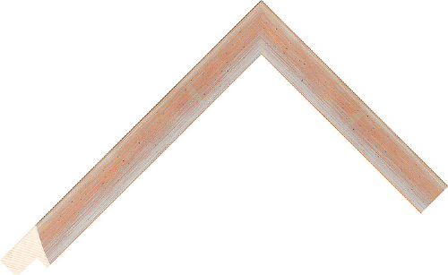 Corner sample of Silver+Orange Reverse Radiata Pine Frame Moulding