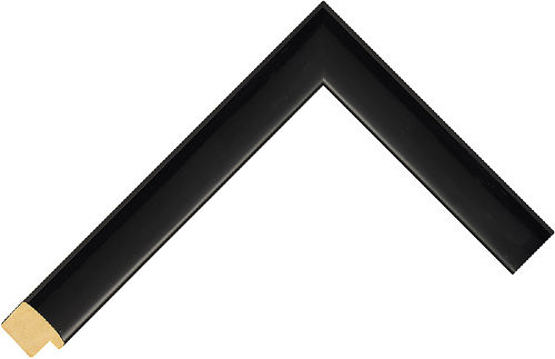 Corner sample of Black Cushion Ramin Frame Moulding