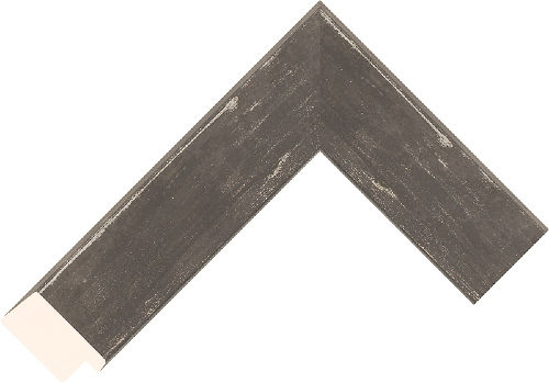Corner sample of Black+Silver Flat Fir FJ Frame Moulding