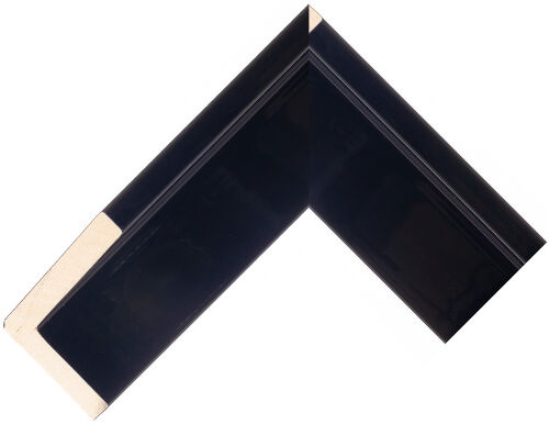 Corner sample of Black Float Ayous Frame Moulding