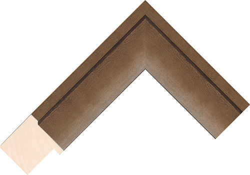 Corner sample of Bronze Flat Pine & Spruce Frame Moulding