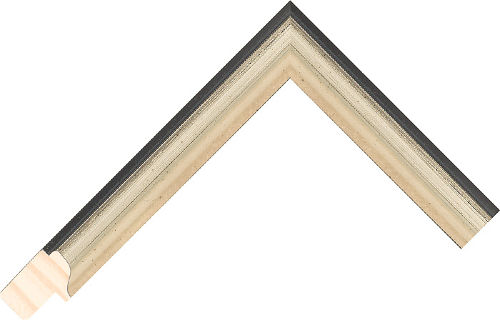 Corner sample of Champagne Scooped Dome Araucaria Pine Frame Moulding