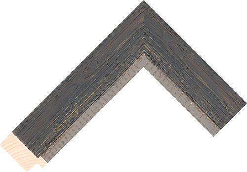 Corner sample of Dark Grey Flat Fir Frame Moulding