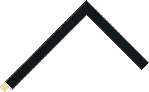 Corner sample of Black Flat Koto Frame Moulding