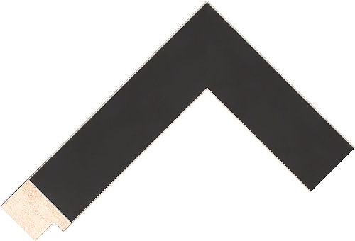 Corner sample of Black+Silver Flat Jelutung Frame Moulding