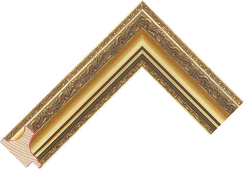 Corner sample of Gold Spoon Pine Frame Moulding