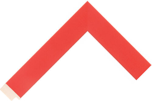 Corner sample of Red Flat Linden Frame Moulding