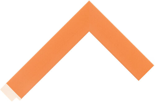 Corner sample of Orange Flat Linden Frame Moulding