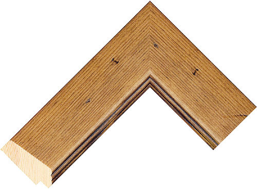 Corner sample of Medium Oak Reverse Pine Frame Moulding