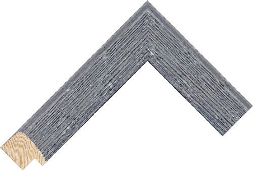 Corner sample of Grey Flat Pine Frame Moulding