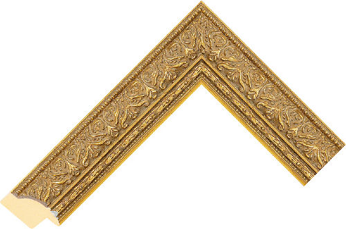 Corner sample of Gold Reverse Yellow Poplar FJ Frame Moulding