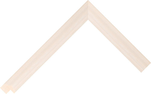 Corner sample of White Reverse Pine Frame Moulding
