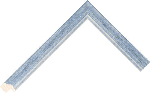 Corner sample of Blue Reverse Pine Frame Moulding