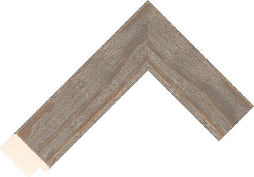 Corner sample of Grey Shaped Flat Pine Frame Moulding