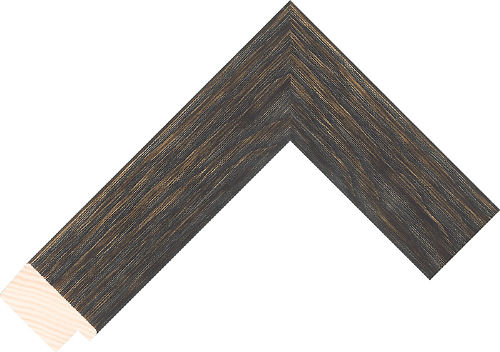 Corner sample of Black Shaped Flat Pine Frame Moulding