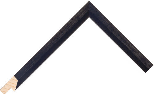 Corner sample of Black Flat Radiata Pine Frame Moulding