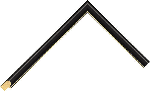Corner sample of Black+Gold Hockey Ayous Frame Moulding
