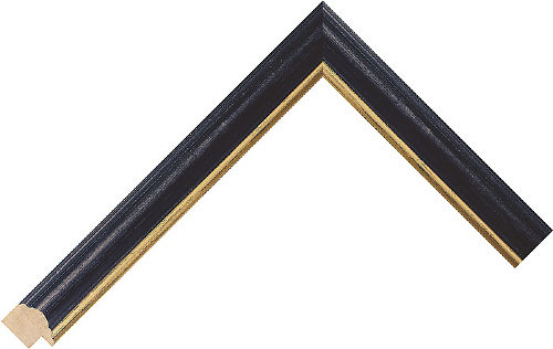 Corner sample of Black+Gold Dome Ayous Frame Moulding
