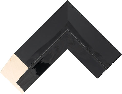 Corner sample of Black Float Ayous Frame Moulding