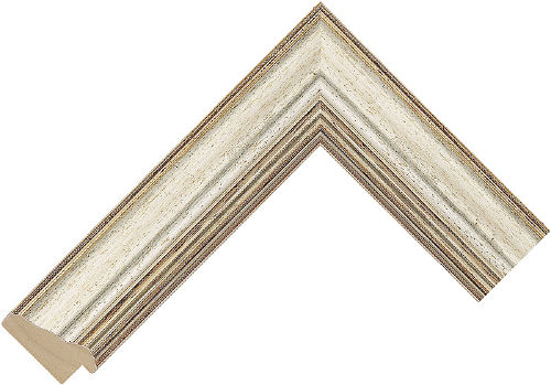 Corner sample of Silver Reverse Poplar Frame Moulding