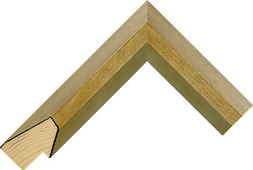 Corner sample of Metallic Beige Angled Box Pine & Spruce Frame Moulding