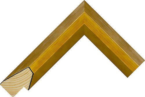 Corner sample of Gold Angled Box Pine & Spruce Frame Moulding