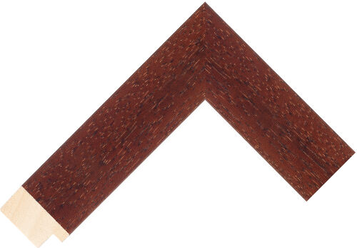 Corner sample of Walnut Flat Ayous Frame Moulding