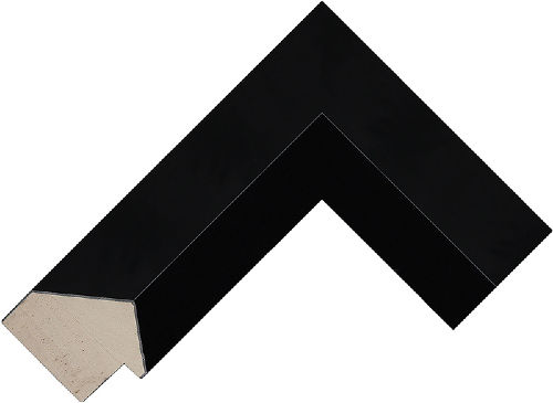 Corner sample of Black Reverse Radiata Pine Frame Moulding