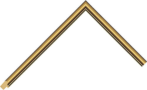Corner sample of Gold Hockey Cing Kuang Frame Moulding