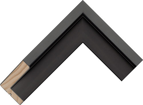 Corner sample of Black Float Radiata Pine Frame Moulding