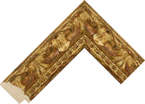 Corner sample of Gold Reverse Pine & Spruce Frame Moulding