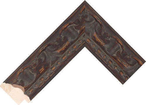 Corner sample of Brown Reverse Pine & Spruce Frame Moulding