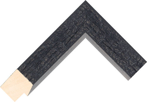 Corner sample of Carbon Flat Radiata Pine Frame Moulding