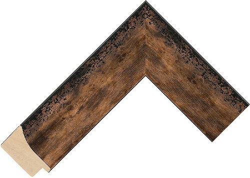 Corner sample of Black/Gold Spoon Pine & Spruce Frame Moulding
