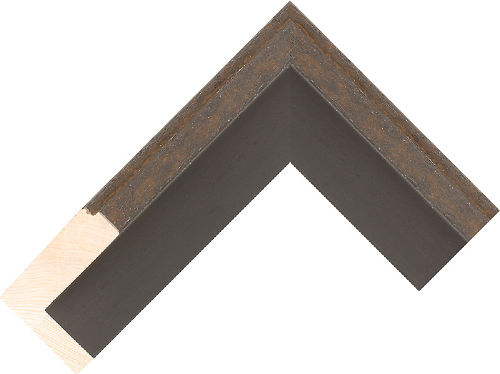 Corner sample of Aged Steel Float Pine Frame Moulding