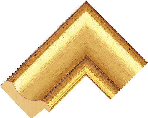 Corner sample of Gold Reverse Obeche Frame Moulding
