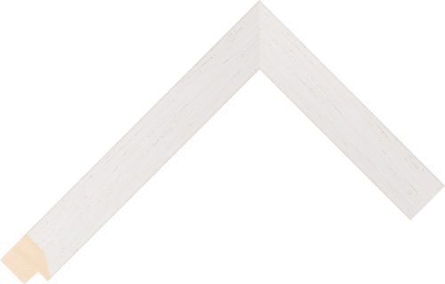 Corner sample of White Bevel Ayous Frame Moulding