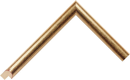 Corner sample of Gold Hockey Obeche Frame Moulding