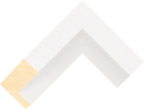Corner sample of White Float Ayous Frame Moulding